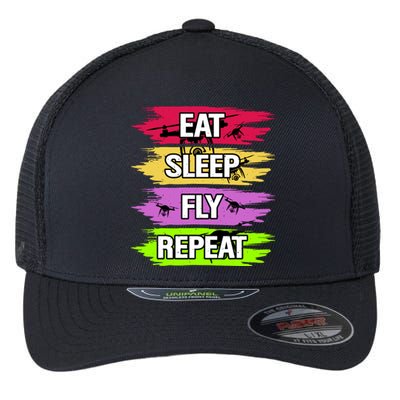 Eat Sleep Fly Repeat Flexfit Unipanel Trucker Cap