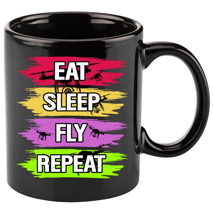 Eat Sleep Fly Repeat 11oz C Handle Ceramic Mug