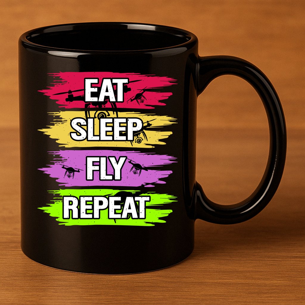 Eat Sleep Fly Repeat 11oz C Handle Ceramic Mug