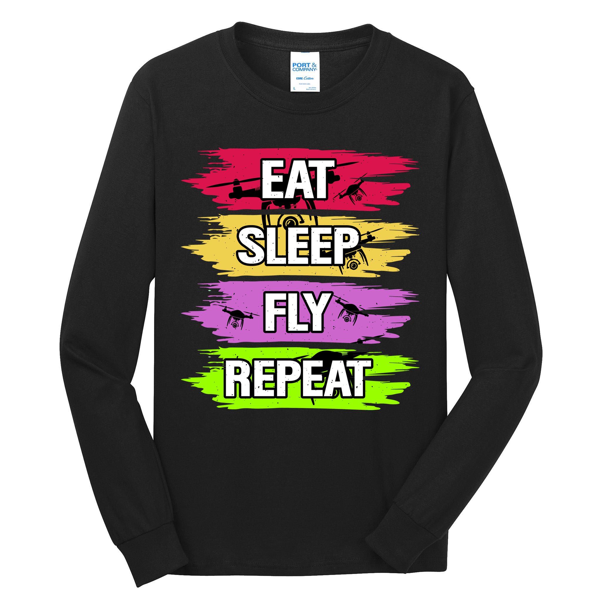 Eat Sleep Fly Repeat Tall Long Sleeve T-Shirt