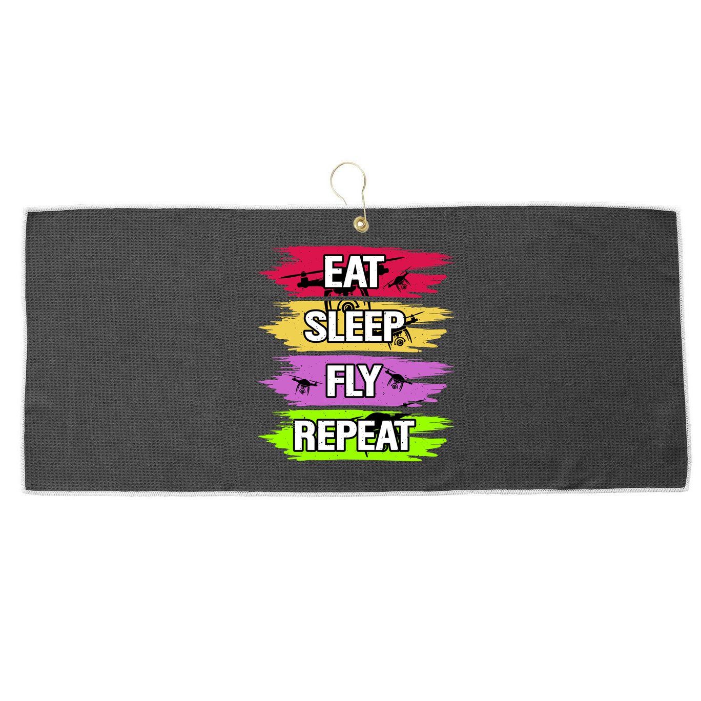 Eat Sleep Fly Repeat Large Microfiber Waffle Golf Towel
