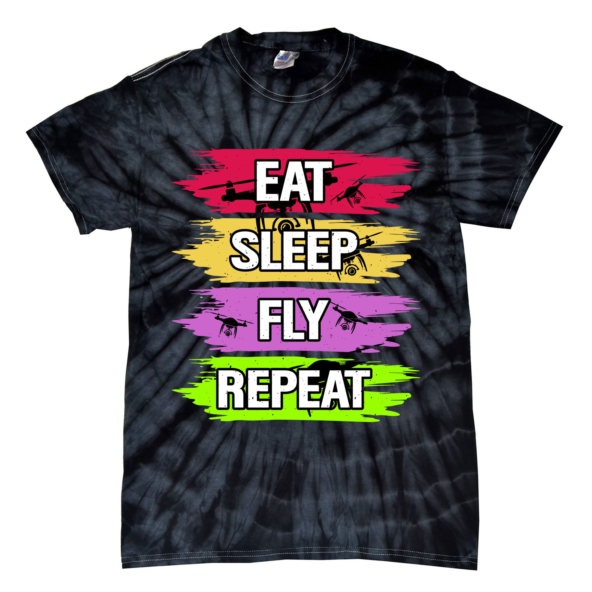 Eat Sleep Fly Repeat Tie-Dye T-Shirt