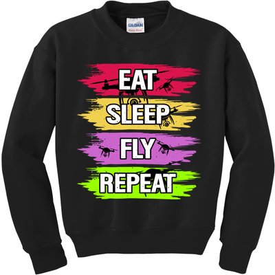 Eat Sleep Fly Repeat Kids Sweatshirt