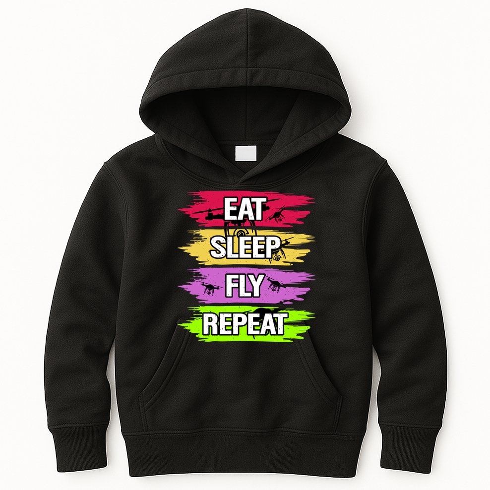 Eat Sleep Fly Repeat Kids Hoodie