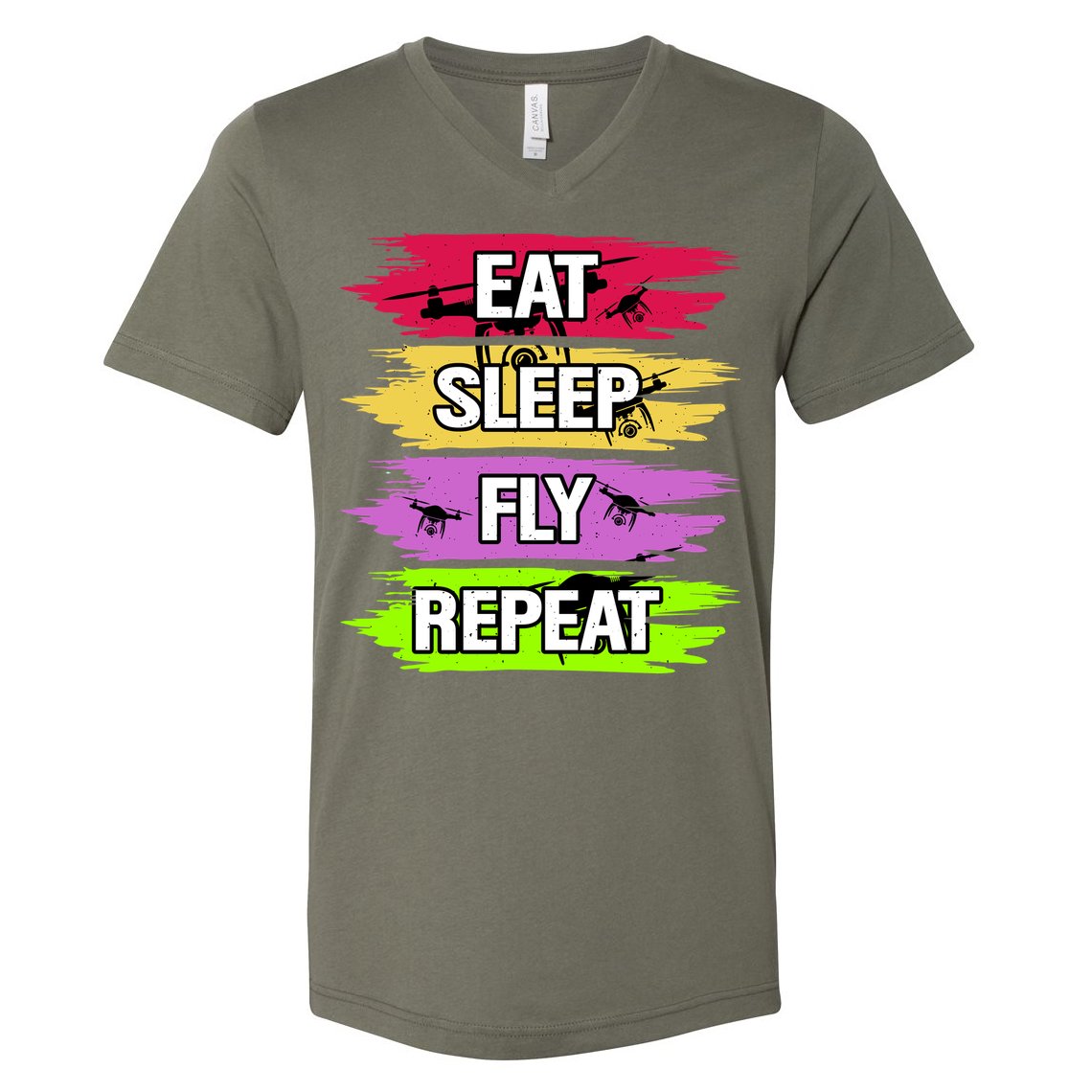 Eat Sleep Fly Repeat V-Neck T-Shirt
