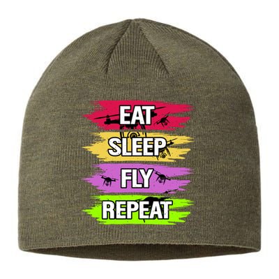 Eat Sleep Fly Repeat Sustainable Beanie