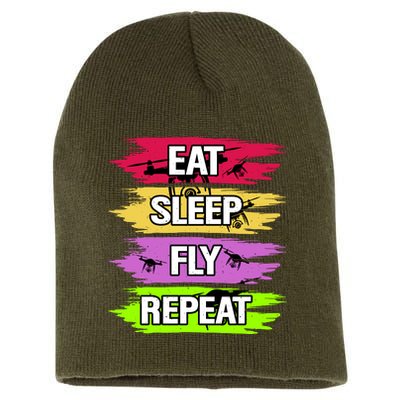 Eat Sleep Fly Repeat Short Acrylic Beanie