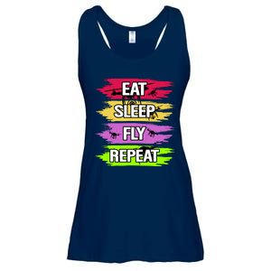 Eat Sleep Fly Repeat Ladies Essential Flowy Tank