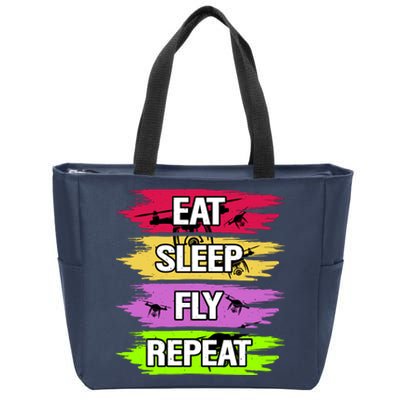 Eat Sleep Fly Repeat Zip Tote Bag