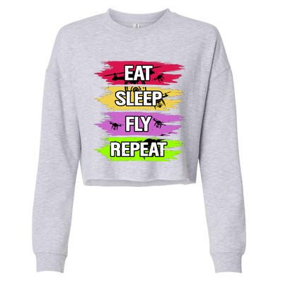 Eat Sleep Fly Repeat Cropped Pullover Crew