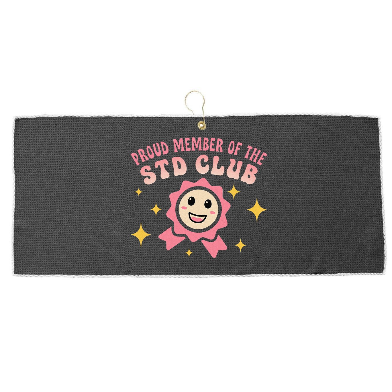 Embarrassing Std Funny Inappropriate Hilarious Adult Humor Large Microfiber Waffle Golf Towel