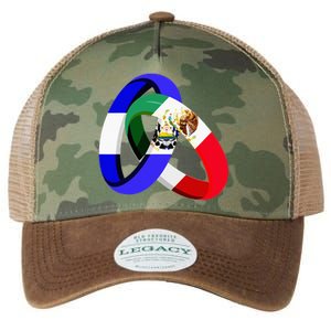 El Salvador Flag Mexico Grown Ring Marriage Wedding Legacy Tie Dye Trucker Hat