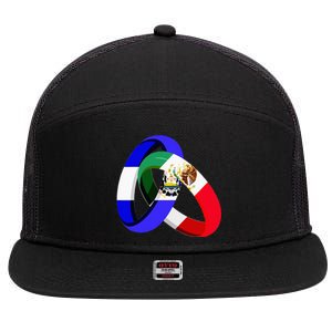 El Salvador Flag Mexico Grown Ring Marriage Wedding 7 Panel Mesh Trucker Snapback Hat