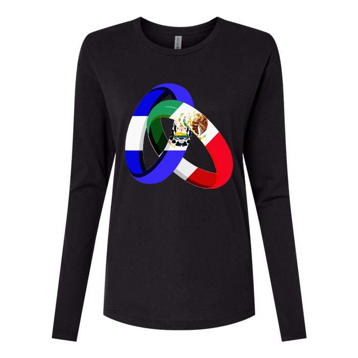 El Salvador Flag Mexico Grown Ring Marriage Wedding Womens Cotton Relaxed Long Sleeve T-Shirt