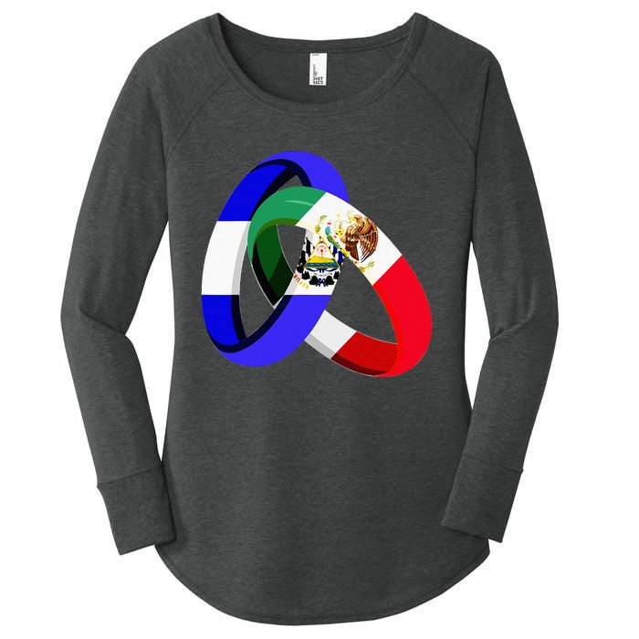 El Salvador Flag Mexico Grown Ring Marriage Wedding Women's Perfect Tri Tunic Long Sleeve Shirt