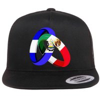 El Salvador Flag Mexico Grown Ring Marriage Wedding Flat Bill Trucker Hat