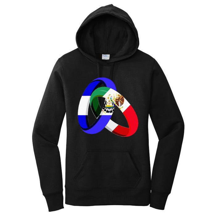 El Salvador Flag Mexico Grown Ring Marriage Wedding Women's Pullover Hoodie