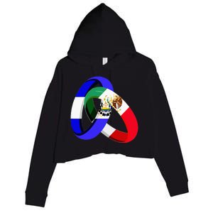 El Salvador Flag Mexico Grown Ring Marriage Wedding Crop Fleece Hoodie