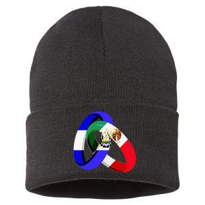 El Salvador Flag Mexico Grown Ring Marriage Wedding Sustainable Knit Beanie