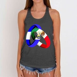 El Salvador Flag Mexico Grown Ring Marriage Wedding Women's Knotted Racerback Tank