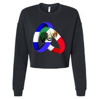 El Salvador Flag Mexico Grown Ring Marriage Wedding Cropped Pullover Crew