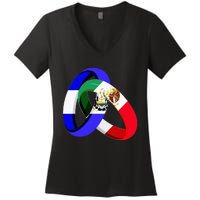 El Salvador Flag Mexico Grown Ring Marriage Wedding Women's V-Neck T-Shirt