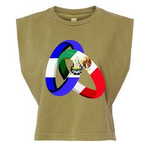 El Salvador Flag Mexico Grown Ring Marriage Wedding Garment-Dyed Women's Muscle Tee