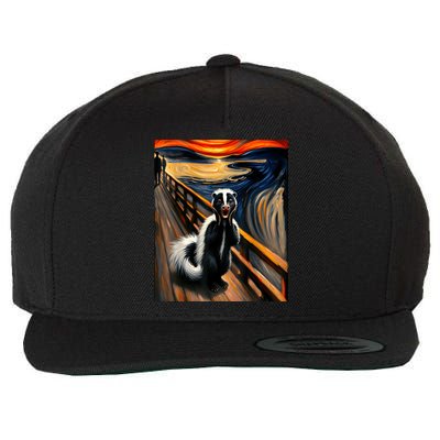 Expressionist Scream For Skunk Lovers Artistic Skunk Wool Snapback Cap