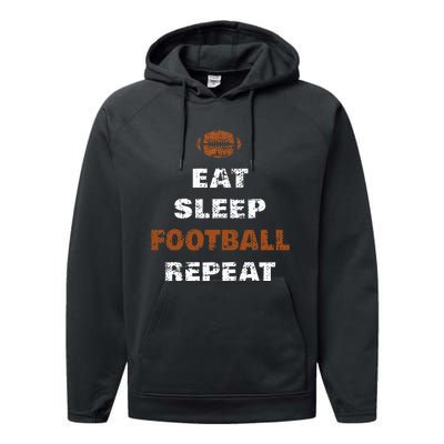 Eat Sleep Football Repeat Love Football Performance Fleece Hoodie