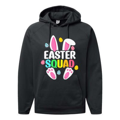 Easter Squad Family Matching Easter Day Bunny Egg Hunt Group Performance Fleece Hoodie