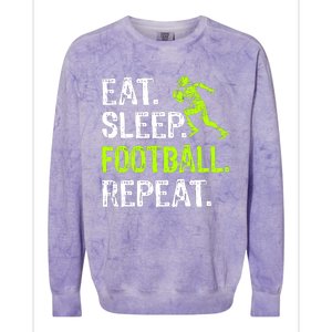 Eat Sleep Football Repeat Football Player Funny Colorblast Crewneck Sweatshirt