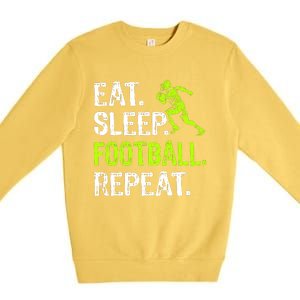 Eat Sleep Football Repeat Football Player Funny Premium Crewneck Sweatshirt