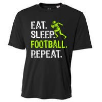 Eat Sleep Football Repeat Football Player Funny Cooling Performance Crew T-Shirt