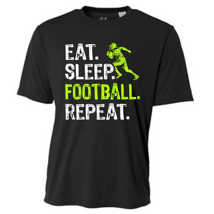 Eat Sleep Football Repeat Football Player Funny Cooling Performance Crew T-Shirt