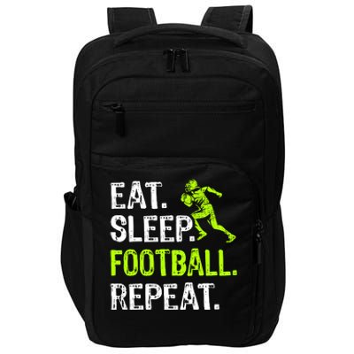 Eat Sleep Football Repeat Football Player Funny Impact Tech Backpack