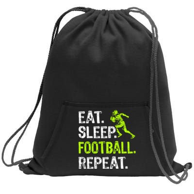 Eat Sleep Football Repeat Football Player Funny Sweatshirt Cinch Pack Bag