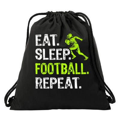 Eat Sleep Football Repeat Football Player Funny Drawstring Bag