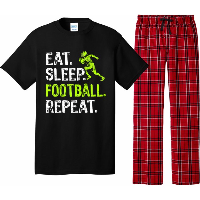 Eat Sleep Football Repeat Football Player Funny Pajama Set