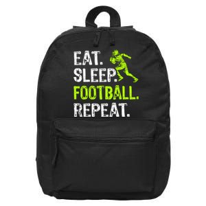 Eat Sleep Football Repeat Football Player Funny 16 in Basic Backpack