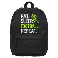 Eat Sleep Football Repeat Football Player Funny 16 in Basic Backpack