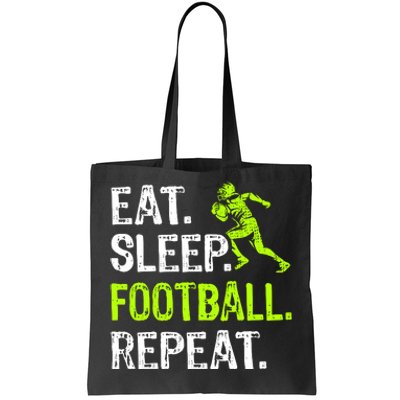 Eat Sleep Football Repeat Football Player Funny Tote Bag