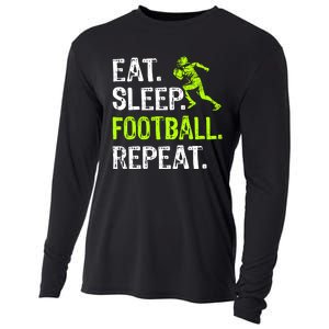 Eat Sleep Football Repeat Football Player Funny Cooling Performance Long Sleeve Crew