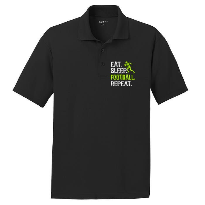 Eat Sleep Football Repeat Football Player Funny PosiCharge RacerMesh Polo