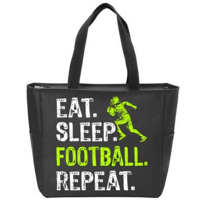 Eat Sleep Football Repeat Football Player Funny Zip Tote Bag