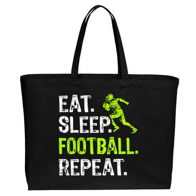 Eat Sleep Football Repeat Football Player Funny Cotton Canvas Jumbo Tote