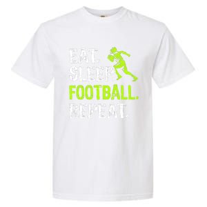 Eat Sleep Football Repeat Football Player Funny Garment-Dyed Heavyweight T-Shirt