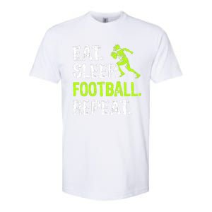 Eat Sleep Football Repeat Football Player Funny Softstyle CVC T-Shirt