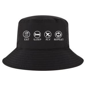 Eat Sleep Fly Repeat Gift Funny Aviator Pilot Gift Cool Comfort Performance Bucket Hat