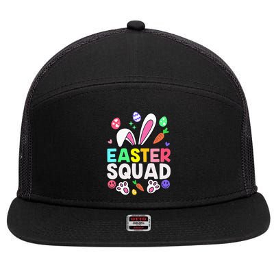 Easter Squad Family Matching Easter Day Bunny Egg Hunt Group 7 Panel Mesh Trucker Snapback Hat