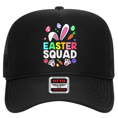 Easter Squad Family Matching Easter Day Bunny Egg Hunt Group High Crown Mesh Back Trucker Hat